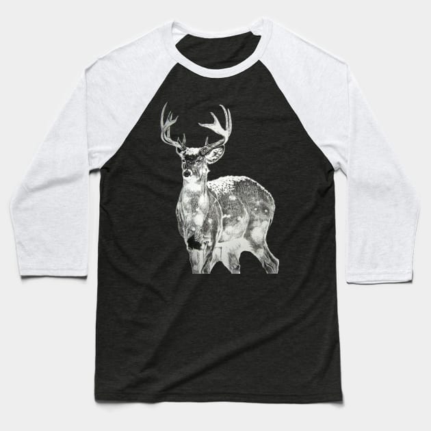 Trophy Buck Baseball T-Shirt by Shawnsonart